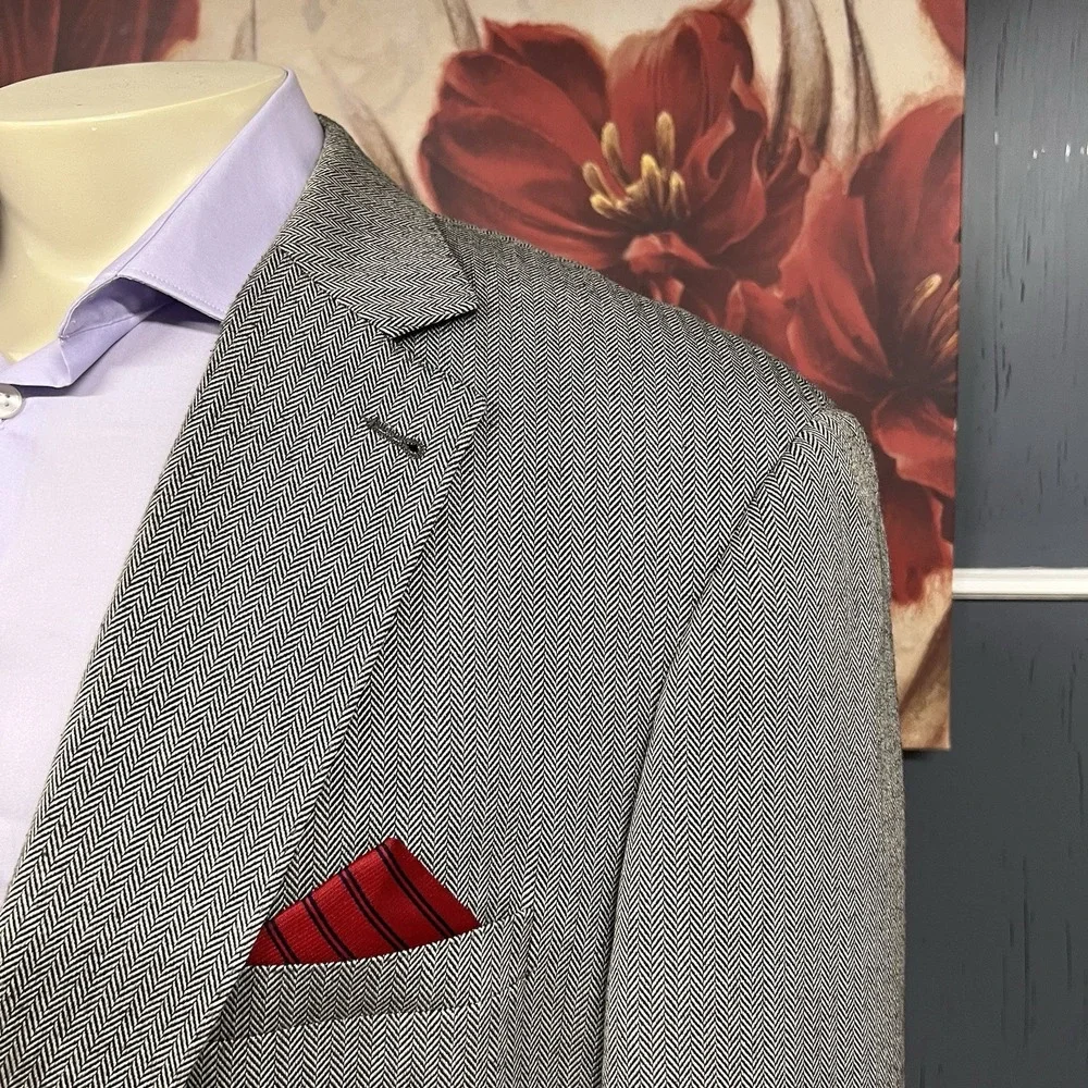 OAK HILL Big & Tall Blazer Sport Coat‎ Mens 2XLT (50/52L) Long Polyester Gray